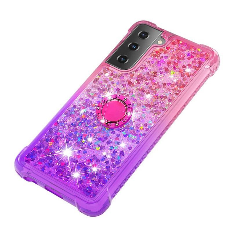 Capa Para Samsung Galaxy S21 5G Suporte De Anel Glitter