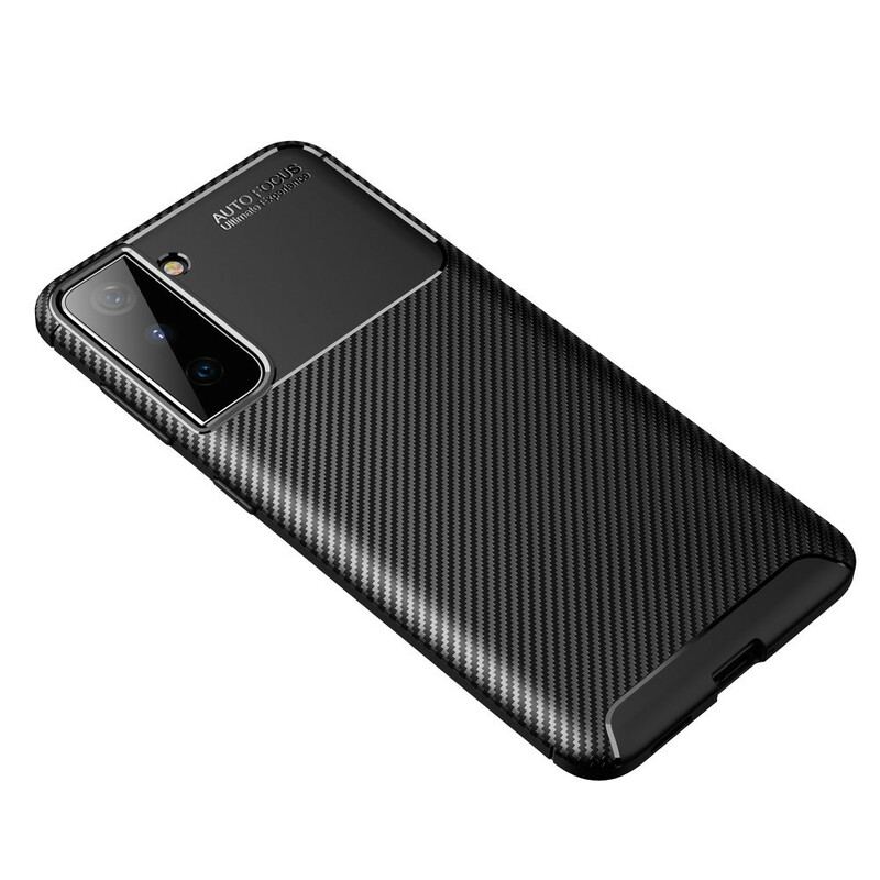 Capa Para Samsung Galaxy S21 5G Textura Flexível De Fibra De Carbono