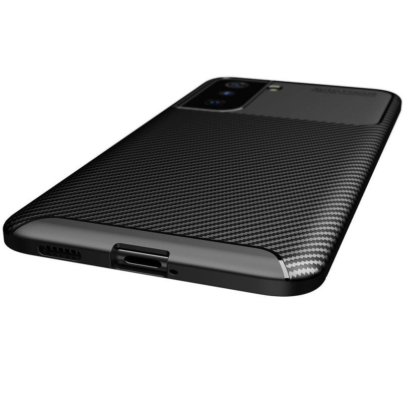 Capa Para Samsung Galaxy S21 5G Textura Flexível De Fibra De Carbono