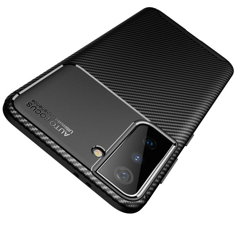 Capa Para Samsung Galaxy S21 5G Textura Flexível De Fibra De Carbono