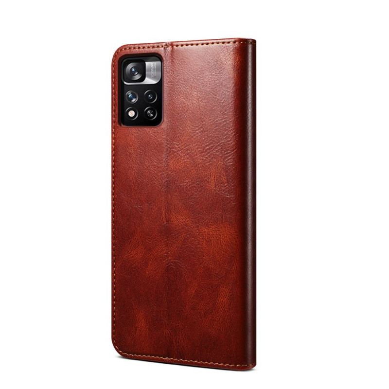 Capa De Celular Para Poco M4 Pro 5G Flip Couro Sintético Encerado