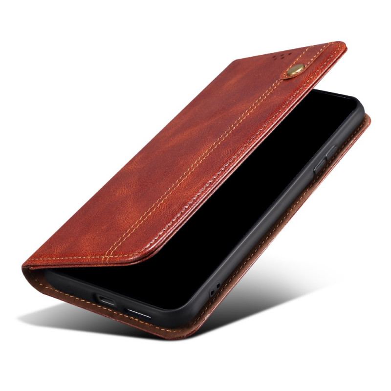 Capa De Celular Para Poco M4 Pro 5G Flip Couro Sintético Encerado