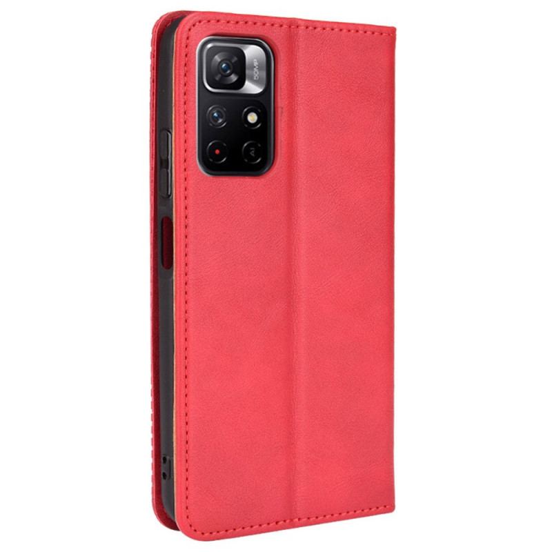 Capa De Celular Para Poco M4 Pro 5G Flip Efeito Couro Vintage Estilizado