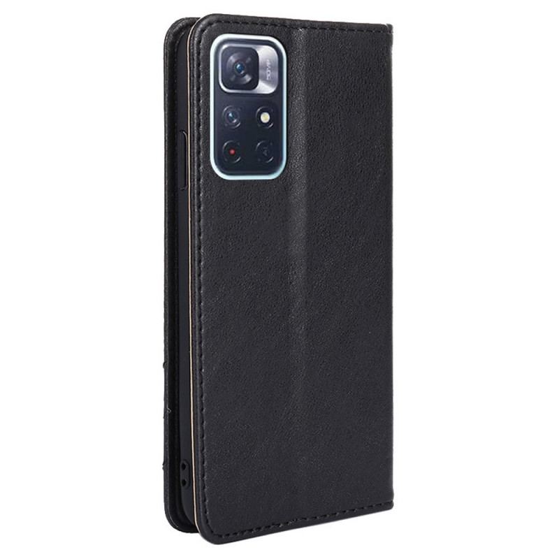 Capa De Celular Para Poco M4 Pro 5G Flip Estilo Rebite De Couro