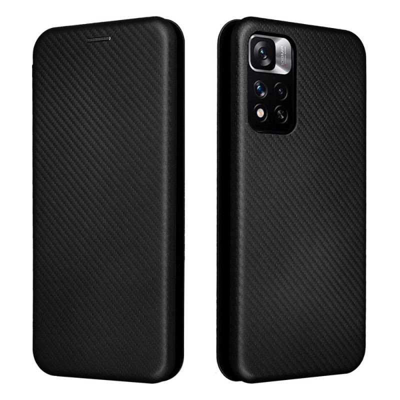 Capa De Celular Para Poco M4 Pro 5G Flip Fibra De Carbono