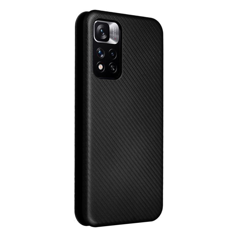 Capa De Celular Para Poco M4 Pro 5G Flip Fibra De Carbono