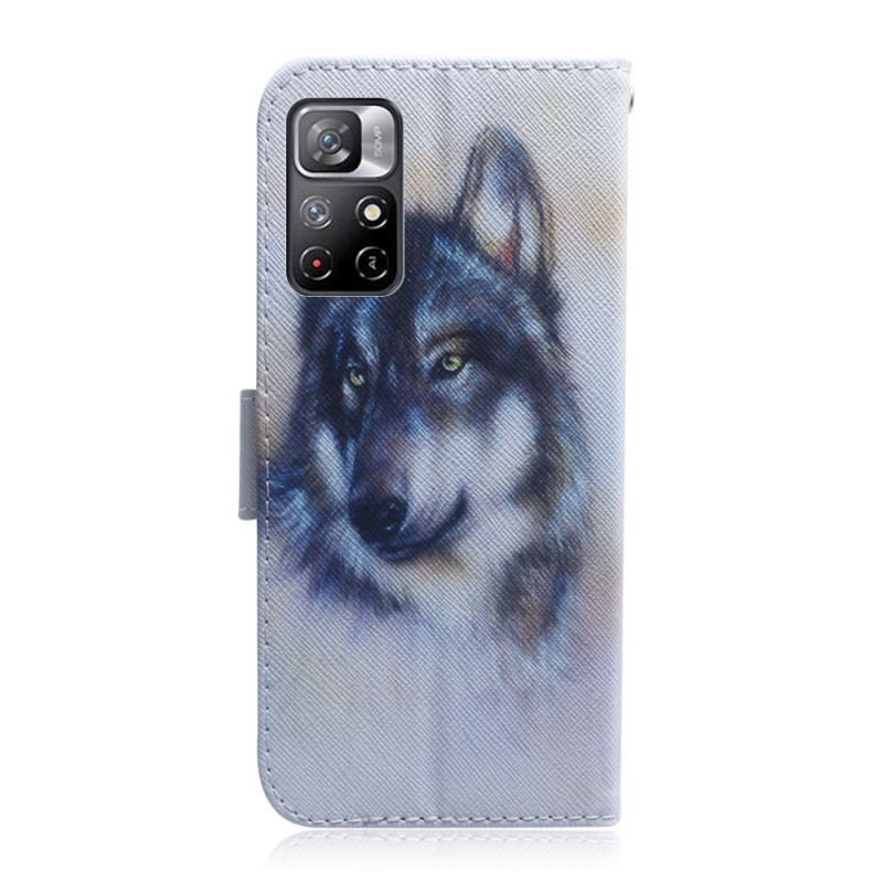 Capa De Couro Para Poco M4 Pro 5G Olhar Canino