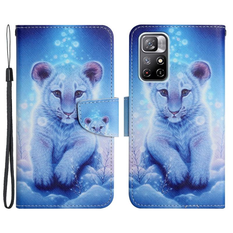 Capa Em Pele Para Poco M4 Pro 5G Tigre De Neve