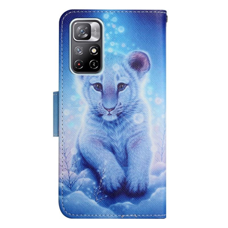 Capa Em Pele Para Poco M4 Pro 5G Tigre De Neve