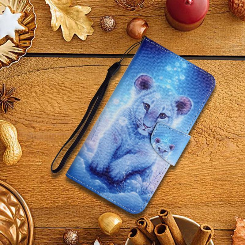 Capa Em Pele Para Poco M4 Pro 5G Tigre De Neve