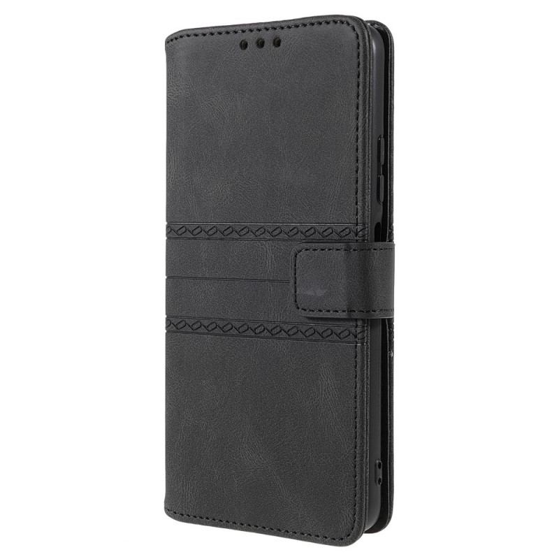 Capa Flip Para Poco M4 Pro 5G Costuras De Renda