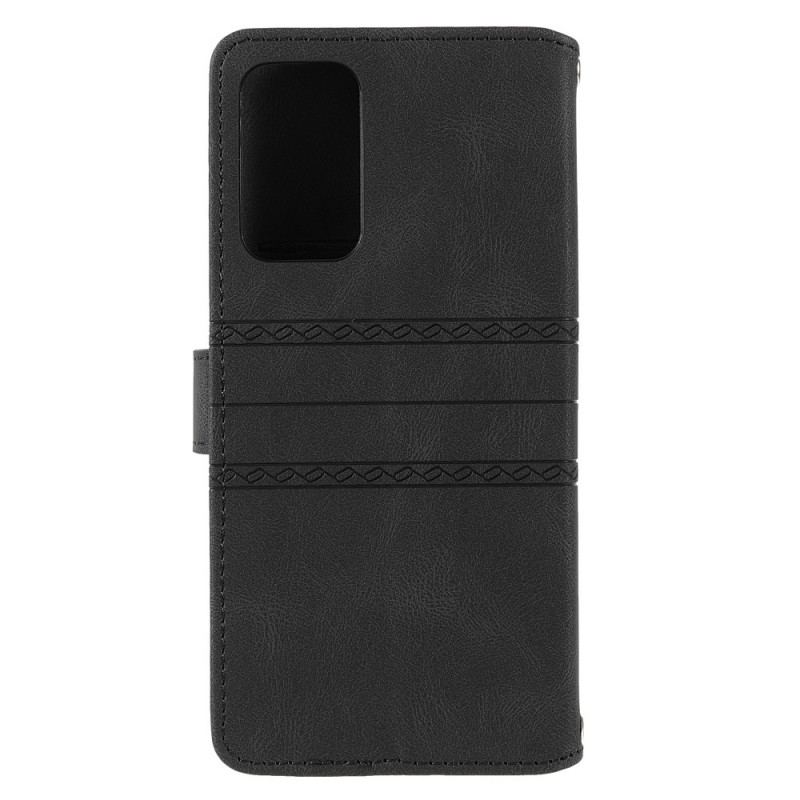 Capa Flip Para Poco M4 Pro 5G Costuras De Renda