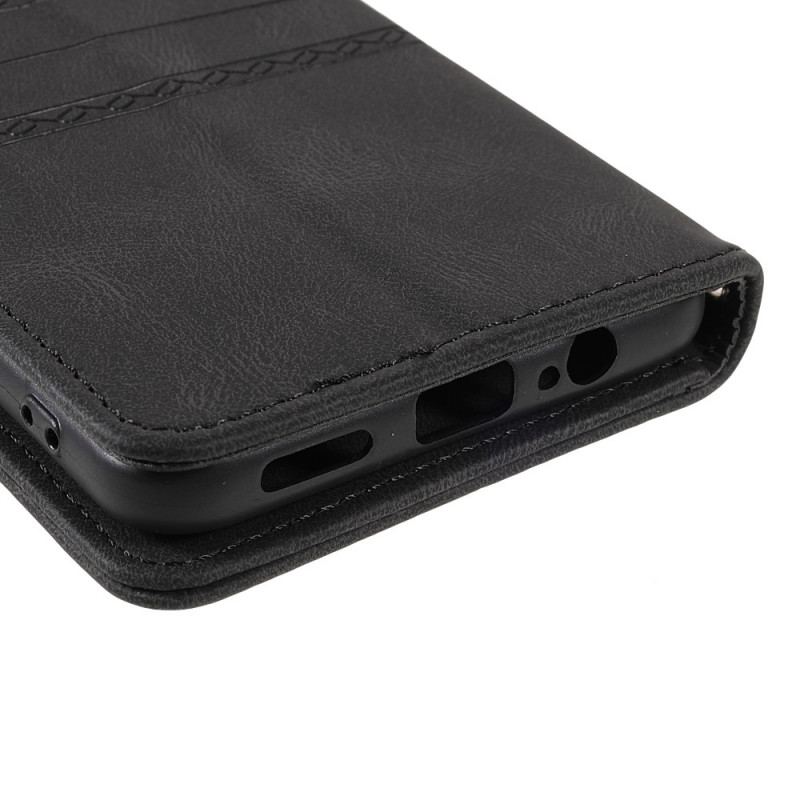 Capa Flip Para Poco M4 Pro 5G Costuras De Renda