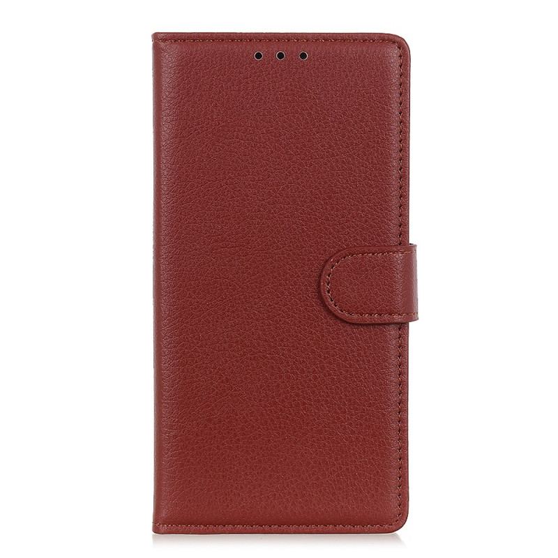 Capa Flip Para Poco M4 Pro 5G Efeito Couro Lichia Premium