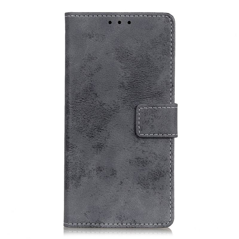 Capa Flip Para Poco M4 Pro 5G Efeito Couro Vintage