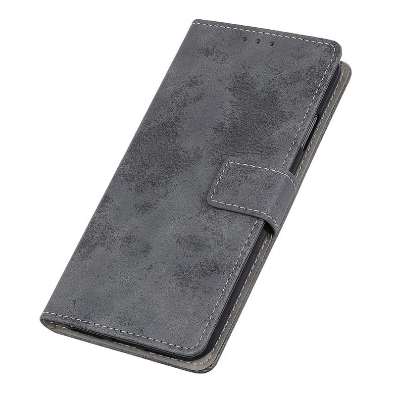 Capa Flip Para Poco M4 Pro 5G Efeito Couro Vintage