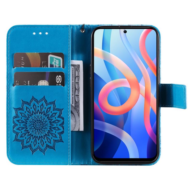 Capa Flip Para Poco M4 Pro 5G Flor Do Sol