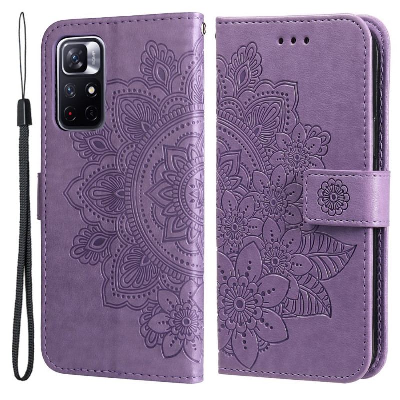 Capa Flip Para Poco M4 Pro 5G Flor Mandala