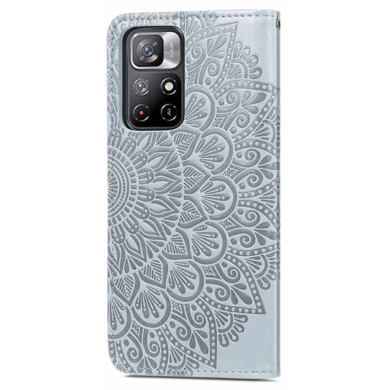 Capa Flip Para Poco M4 Pro 5G Folhas Tribais