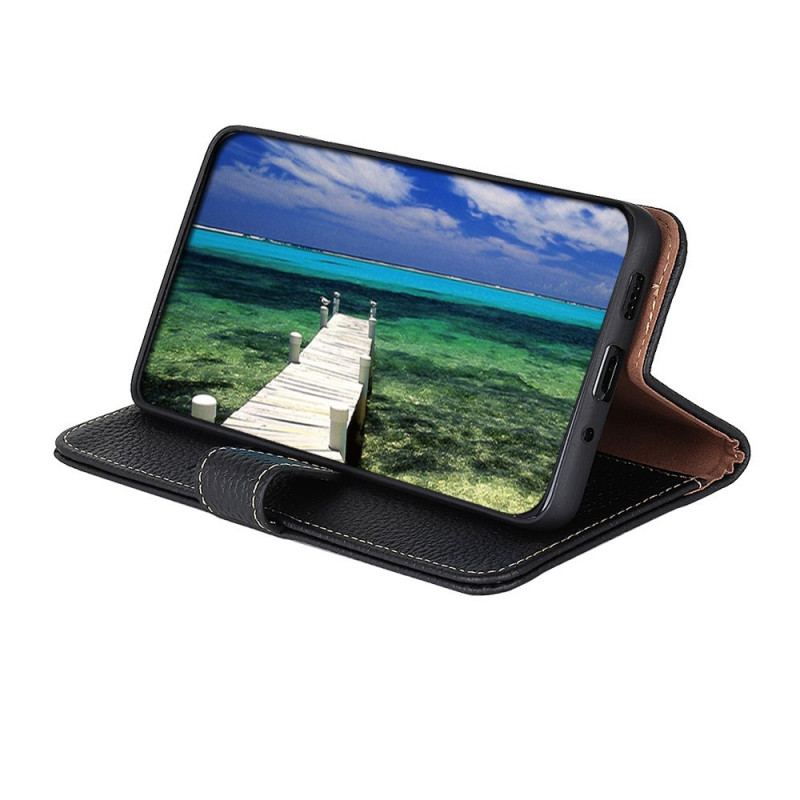 Capa Flip Para Poco M4 Pro 5G Khazneh Lichia Couro