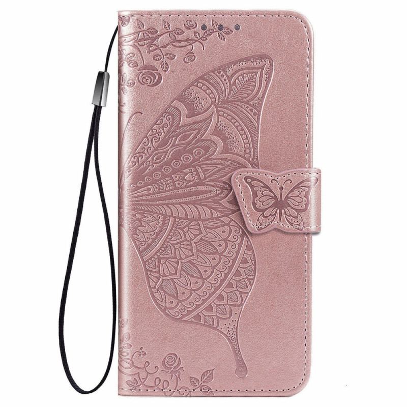 Capa Flip Para Poco M4 Pro 5G Meia Borboleta