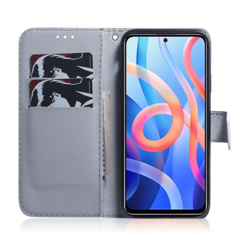 Capa Flip Para Poco M4 Pro 5G Ramo De Árvore Florido