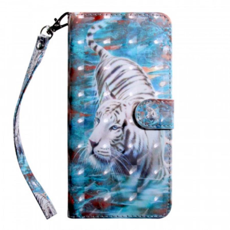 Capa Flip Para Poco M4 Pro 5G Tigre Na Água