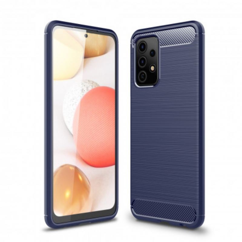 Capa De Celular Para Samsung Galaxy A52 4G / A52 5G / A52s 5G Fibra De Carbono Escovada