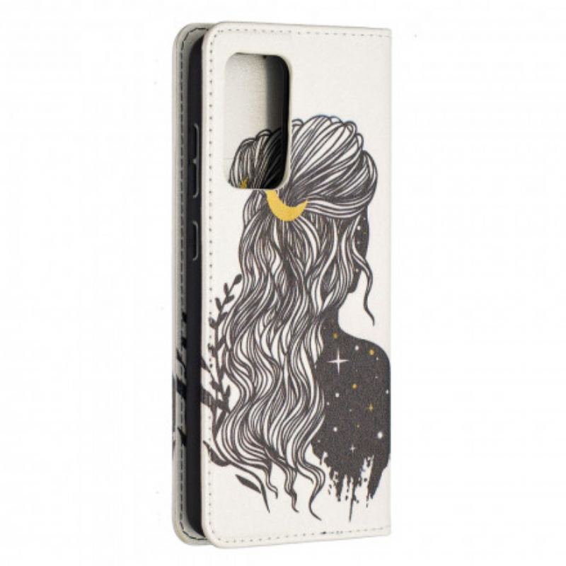 Capa De Celular Para Samsung Galaxy A52 4G / A52 5G / A52s 5G Flip Cabelo Bonito