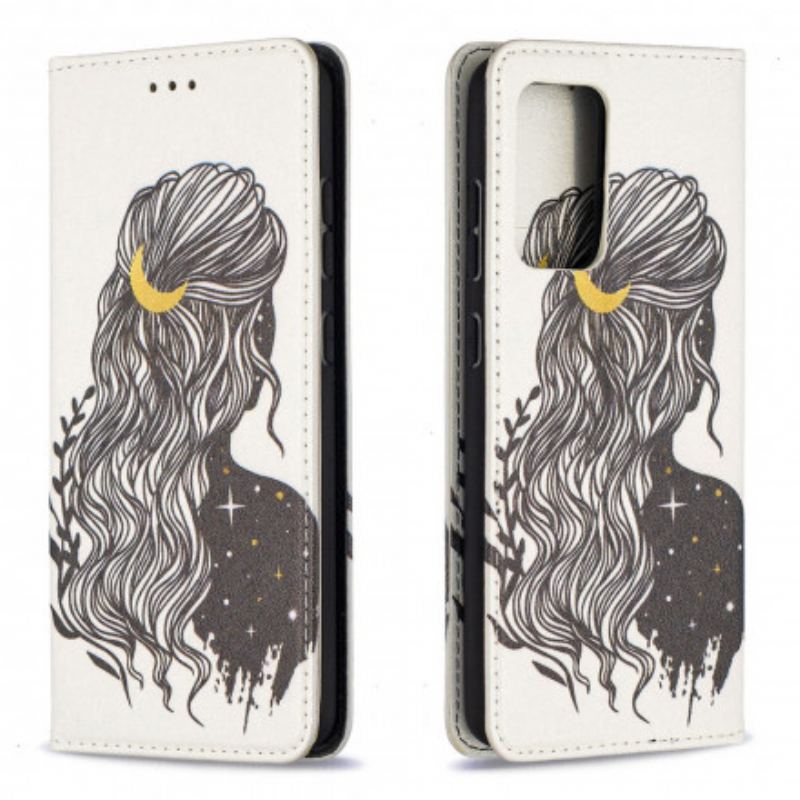 Capa De Celular Para Samsung Galaxy A52 4G / A52 5G / A52s 5G Flip Cabelo Bonito