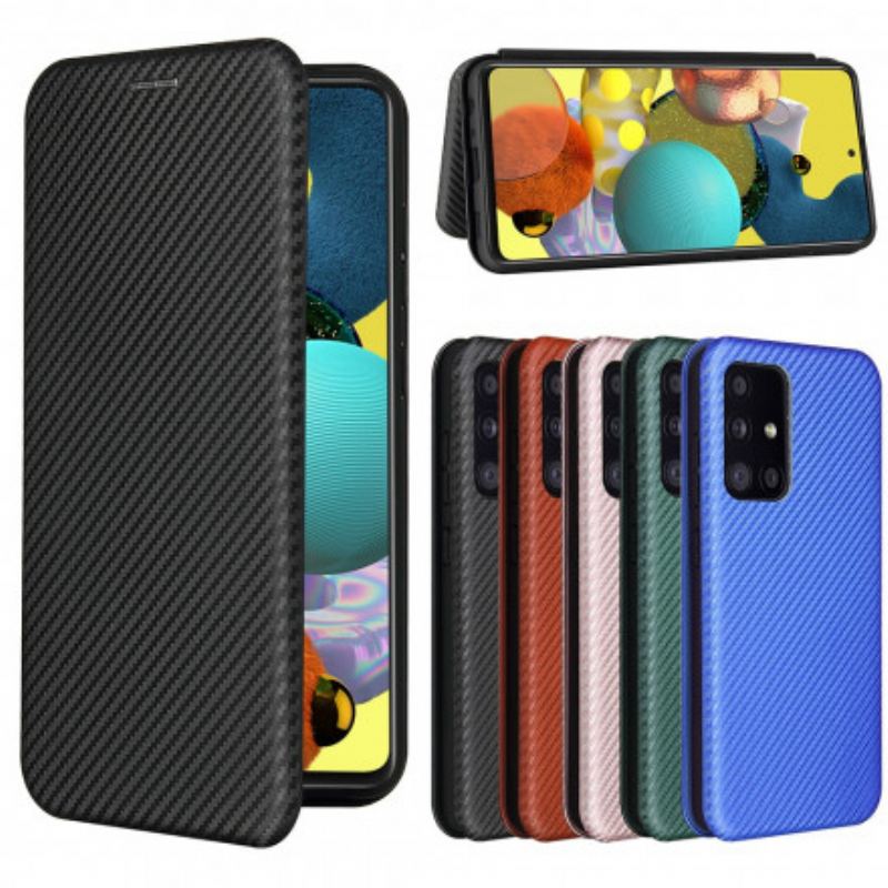 Capa De Celular Para Samsung Galaxy A52 4G / A52 5G / A52s 5G Flip Fibra De Carbono