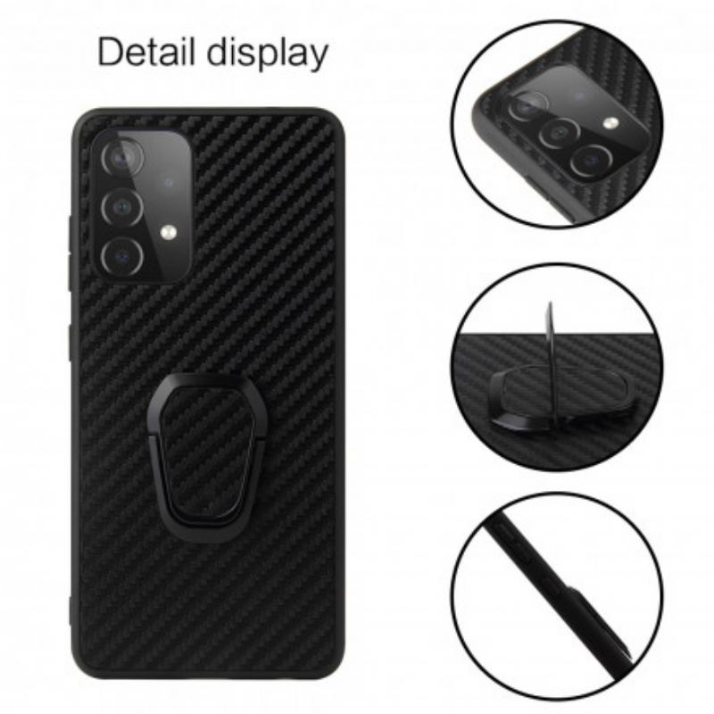 Capa De Celular Para Samsung Galaxy A52 4G / A52 5G / A52s 5G Suporte De Anel De Fibra De Carbono