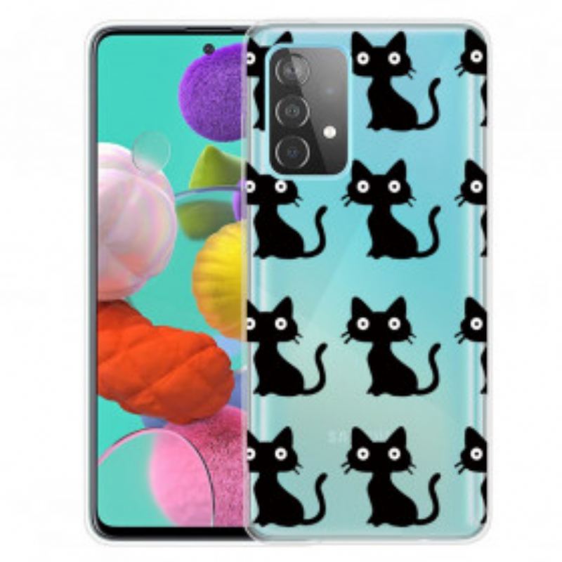 Capa De Celular Para Samsung Galaxy A52 4G / A52 5G / A52s 5G Vários Gatos Pretos