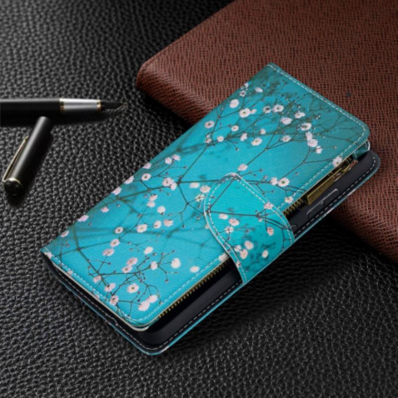 Capa De Couro Para Samsung Galaxy A52 4G / A52 5G / A52s 5G Bolso De Árvore Com Zíper