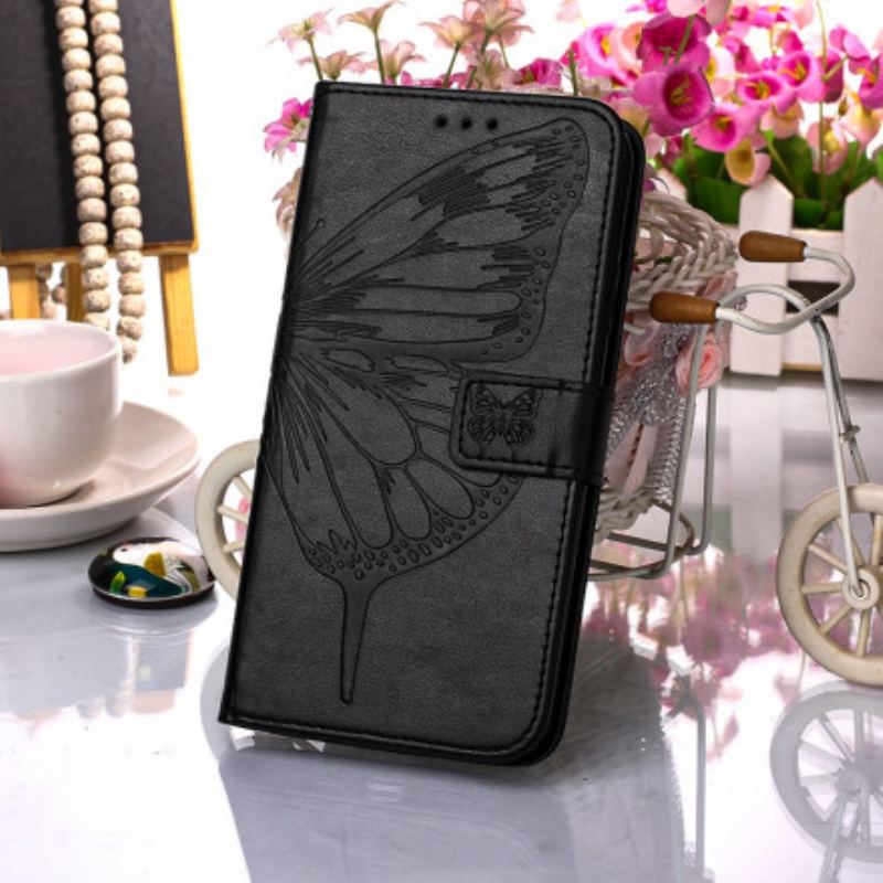 Capa De Couro Para Samsung Galaxy A52 4G / A52 5G / A52s 5G Design De Borboleta Com Cordão