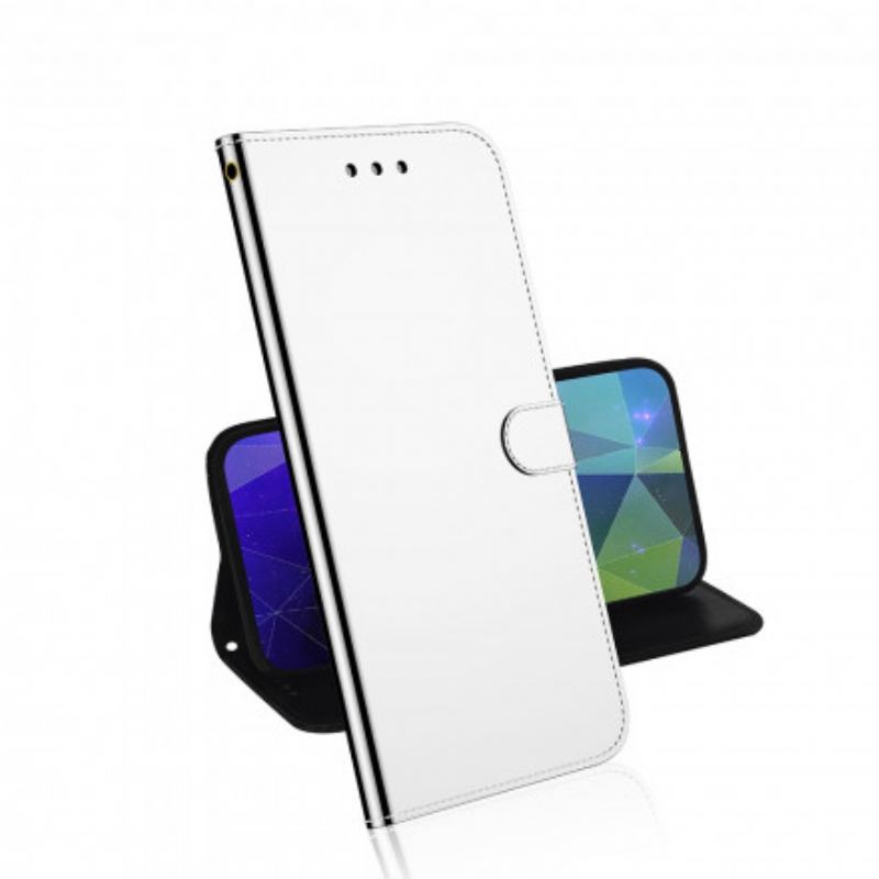 Capa De Couro Para Samsung Galaxy A52 4G / A52 5G / A52s 5G Capa De Espelho De Couro Sintético