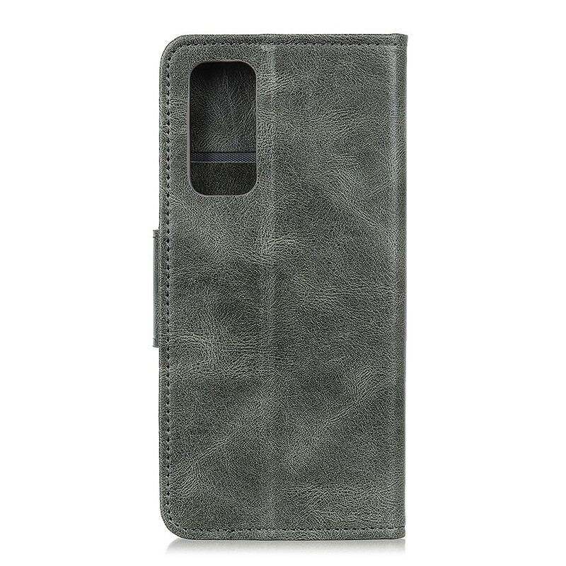 Capa De Couro Para Samsung Galaxy A52 4G / A52 5G / A52s 5G Fecho Reversível Efeito Couro