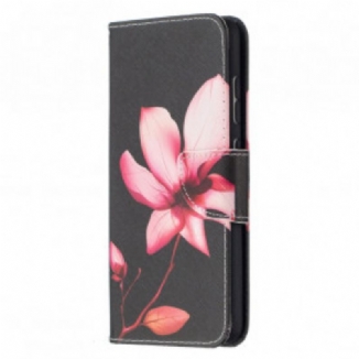 Capa De Couro Para Samsung Galaxy A52 4G / A52 5G / A52s 5G Flor Rosa