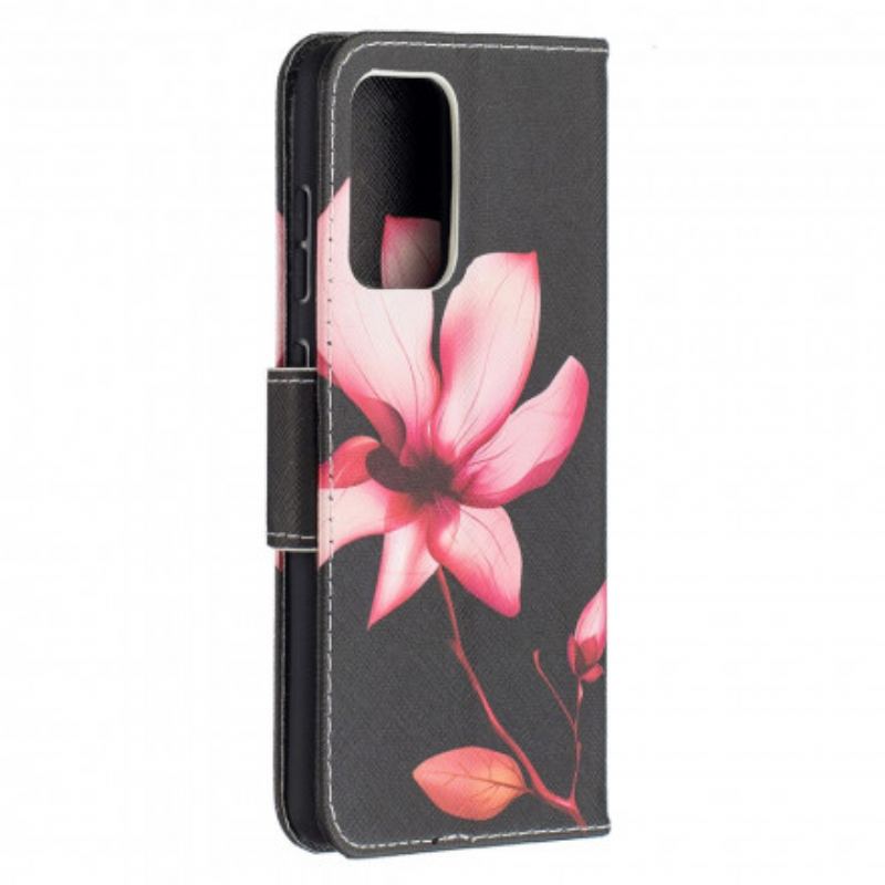 Capa De Couro Para Samsung Galaxy A52 4G / A52 5G / A52s 5G Flor Rosa