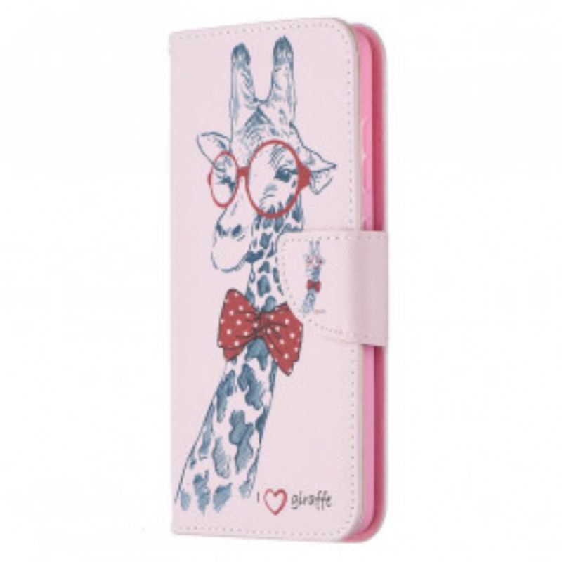 Capa De Couro Para Samsung Galaxy A52 4G / A52 5G / A52s 5G Girafa Inteligente