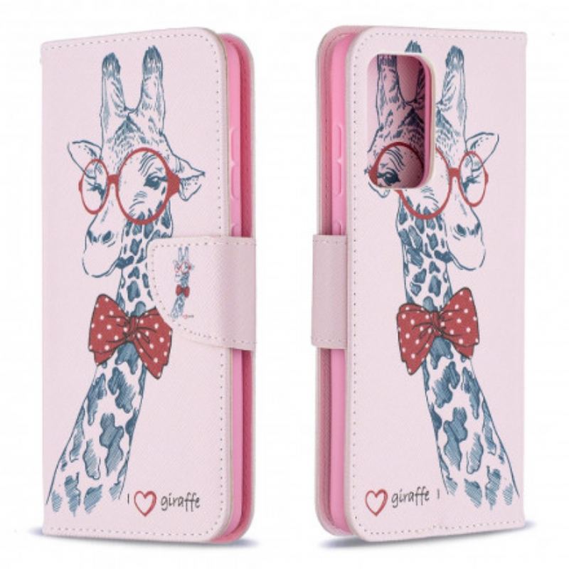 Capa De Couro Para Samsung Galaxy A52 4G / A52 5G / A52s 5G Girafa Inteligente