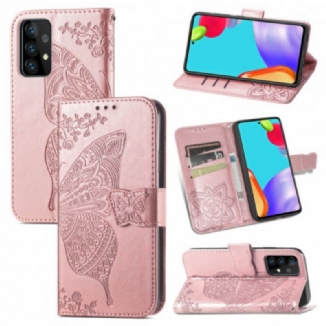 Capa De Couro Para Samsung Galaxy A52 4G / A52 5G / A52s 5G Meia Borboleta