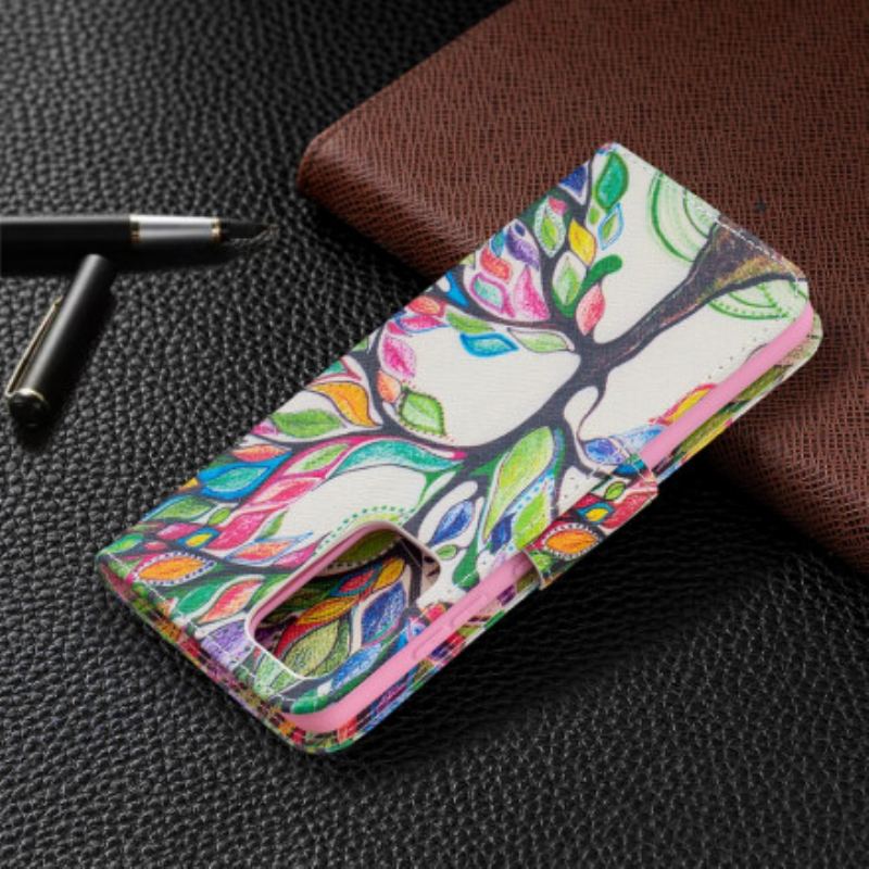 Capa Em Pele Para Samsung Galaxy A52 4G / A52 5G / A52s 5G Árvore Colorida