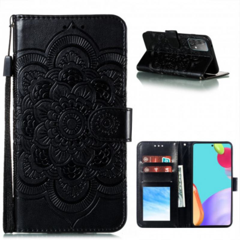 Capa Em Pele Para Samsung Galaxy A52 4G / A52 5G / A52s 5G Mandala Completa