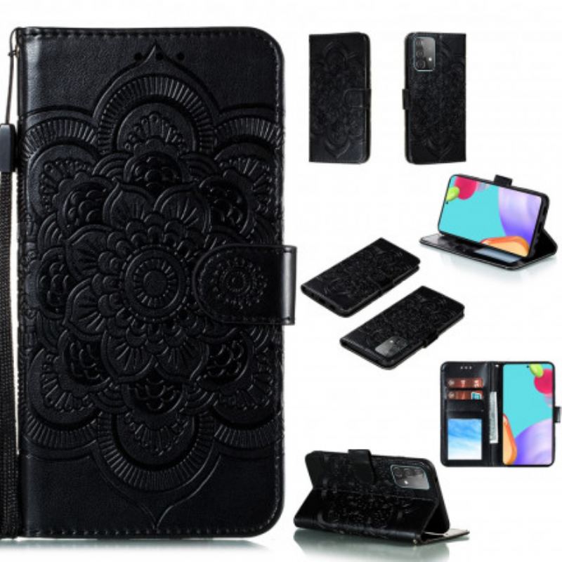 Capa Em Pele Para Samsung Galaxy A52 4G / A52 5G / A52s 5G Mandala Completa