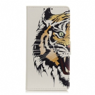 Capa Em Pele Para Samsung Galaxy A52 4G / A52 5G / A52s 5G Tigre Feroz