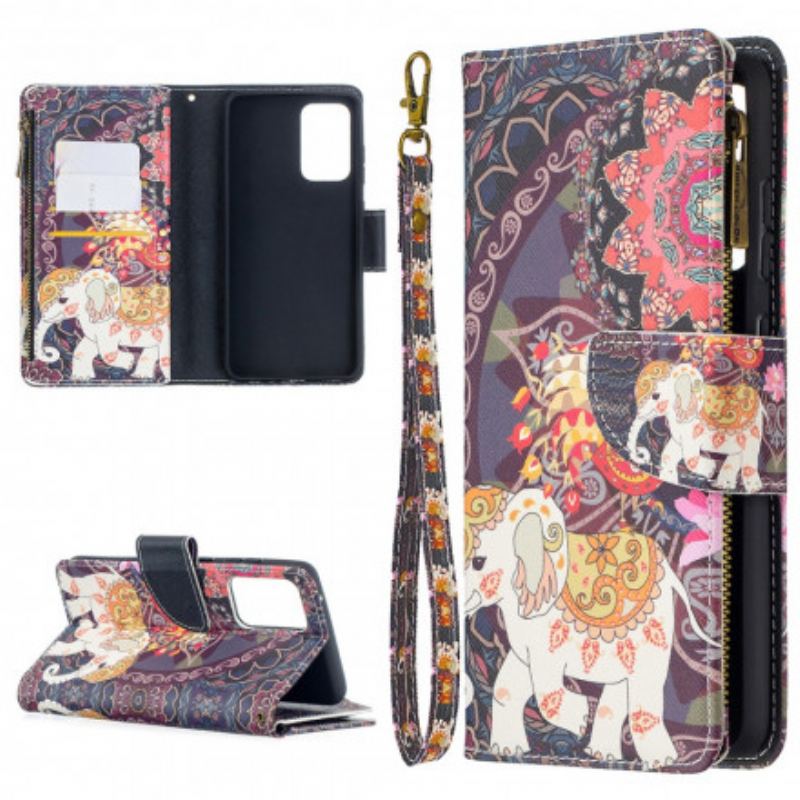 Capa Flip Para Samsung Galaxy A52 4G / A52 5G / A52s 5G Bolso Elefante Com Zíper