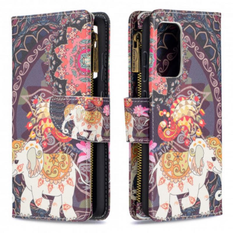 Capa Flip Para Samsung Galaxy A52 4G / A52 5G / A52s 5G Bolso Elefante Com Zíper