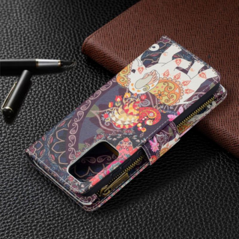 Capa Flip Para Samsung Galaxy A52 4G / A52 5G / A52s 5G Bolso Elefante Com Zíper