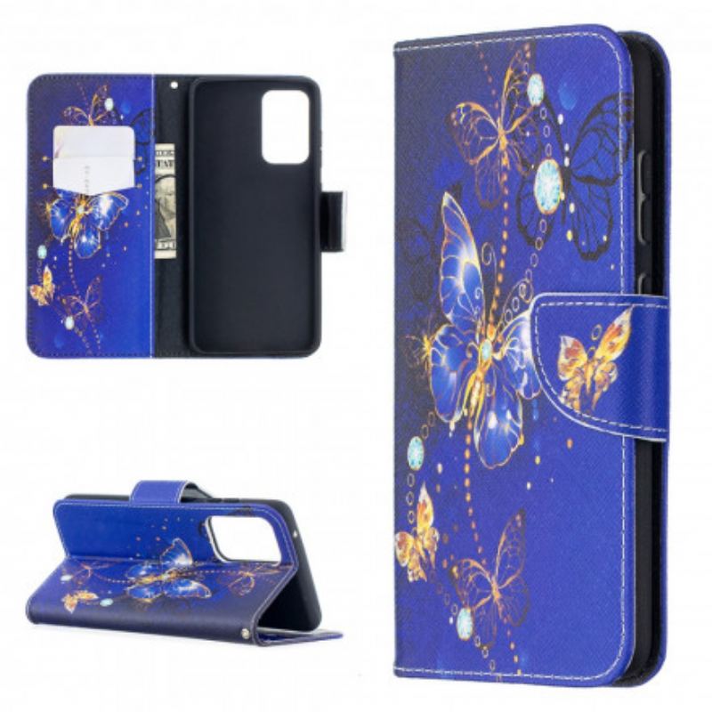 Capa Flip Para Samsung Galaxy A52 4G / A52 5G / A52s 5G Borboletas Reis